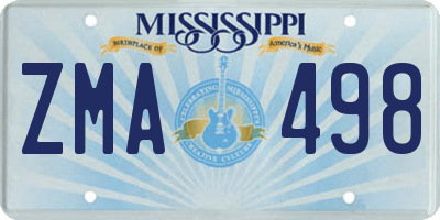 MS license plate ZMA498