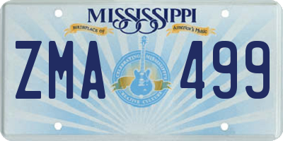 MS license plate ZMA499