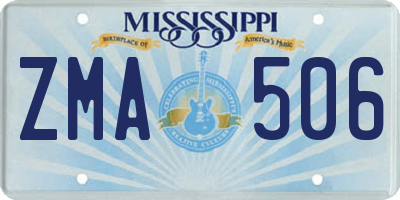 MS license plate ZMA506