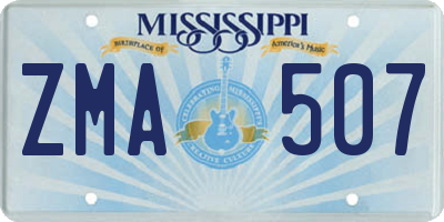 MS license plate ZMA507