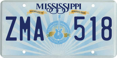 MS license plate ZMA518