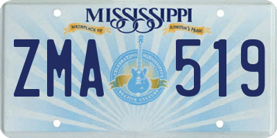 MS license plate ZMA519