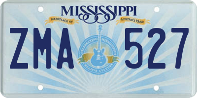 MS license plate ZMA527