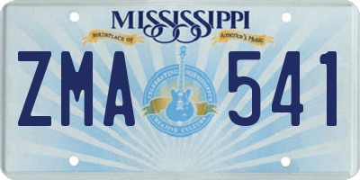 MS license plate ZMA541
