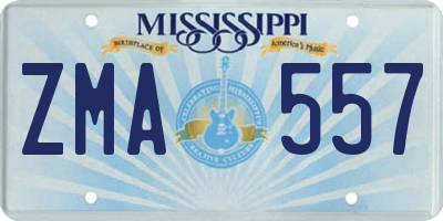 MS license plate ZMA557