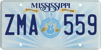 MS license plate ZMA559