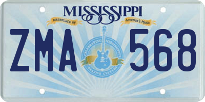 MS license plate ZMA568