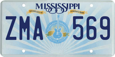 MS license plate ZMA569