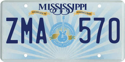 MS license plate ZMA570