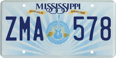 MS license plate ZMA578