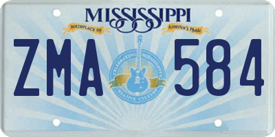 MS license plate ZMA584