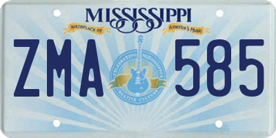 MS license plate ZMA585
