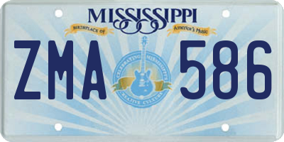 MS license plate ZMA586