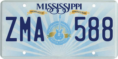 MS license plate ZMA588