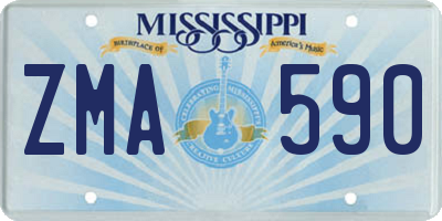 MS license plate ZMA590