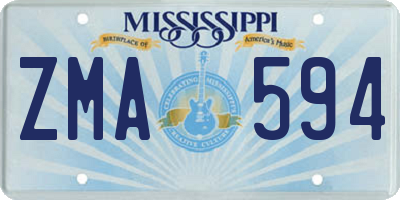 MS license plate ZMA594