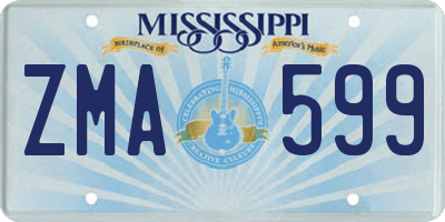 MS license plate ZMA599