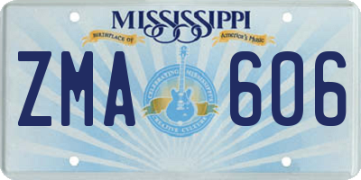 MS license plate ZMA606