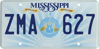 MS license plate ZMA627