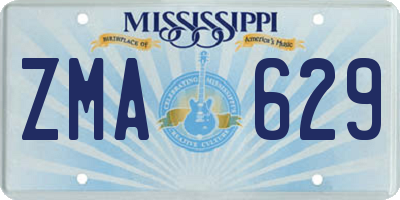 MS license plate ZMA629