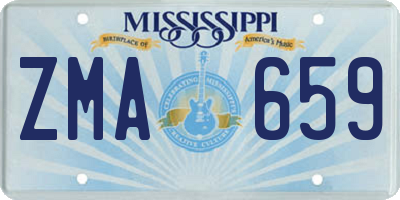 MS license plate ZMA659