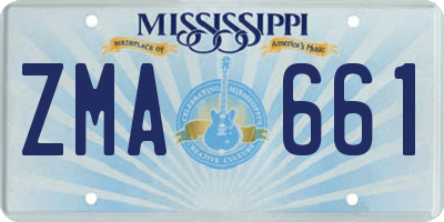 MS license plate ZMA661