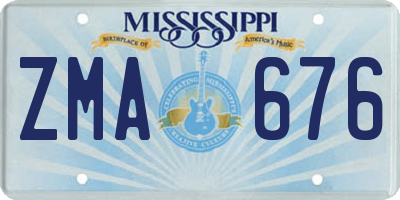 MS license plate ZMA676