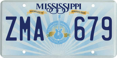 MS license plate ZMA679
