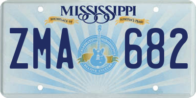 MS license plate ZMA682