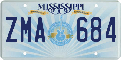 MS license plate ZMA684