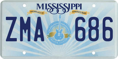 MS license plate ZMA686