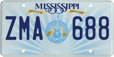MS license plate ZMA688
