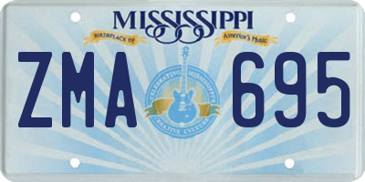 MS license plate ZMA695