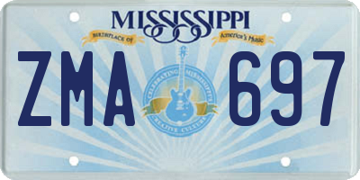 MS license plate ZMA697