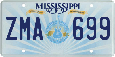 MS license plate ZMA699