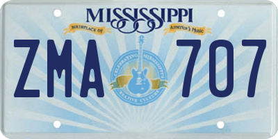 MS license plate ZMA707