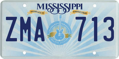 MS license plate ZMA713