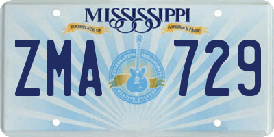 MS license plate ZMA729
