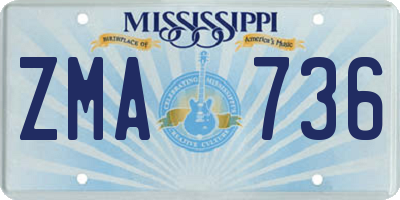 MS license plate ZMA736