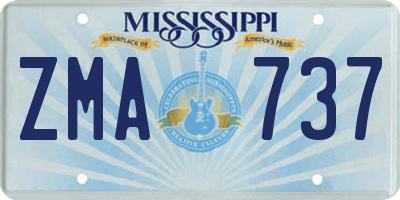 MS license plate ZMA737