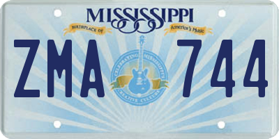 MS license plate ZMA744