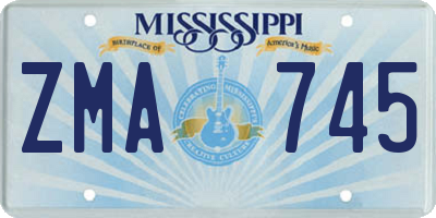 MS license plate ZMA745