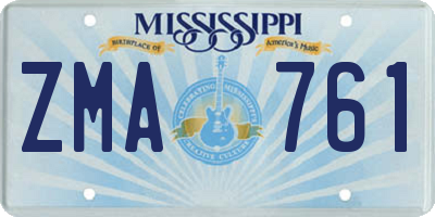 MS license plate ZMA761