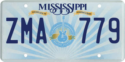MS license plate ZMA779