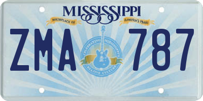 MS license plate ZMA787