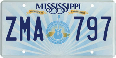 MS license plate ZMA797