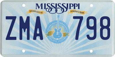 MS license plate ZMA798