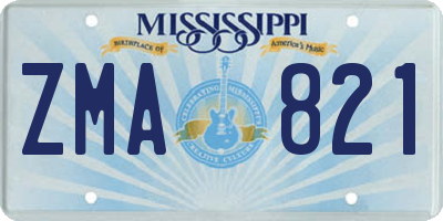 MS license plate ZMA821
