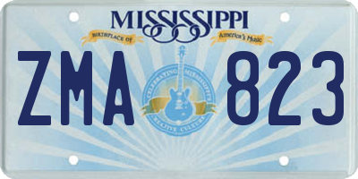 MS license plate ZMA823