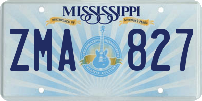 MS license plate ZMA827